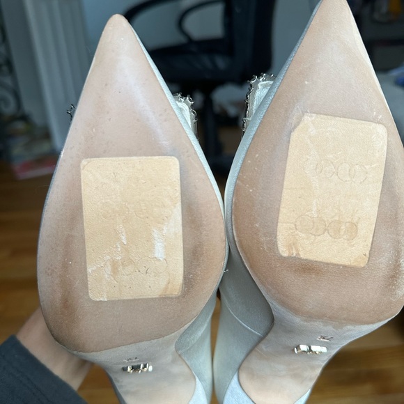 Barley Mischka heels pump ivory satin 7,5 size bride shoes - Picture 5 of 8